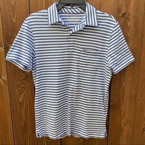 Vinyard Vines classic fit Pima polo, blue and white stripes